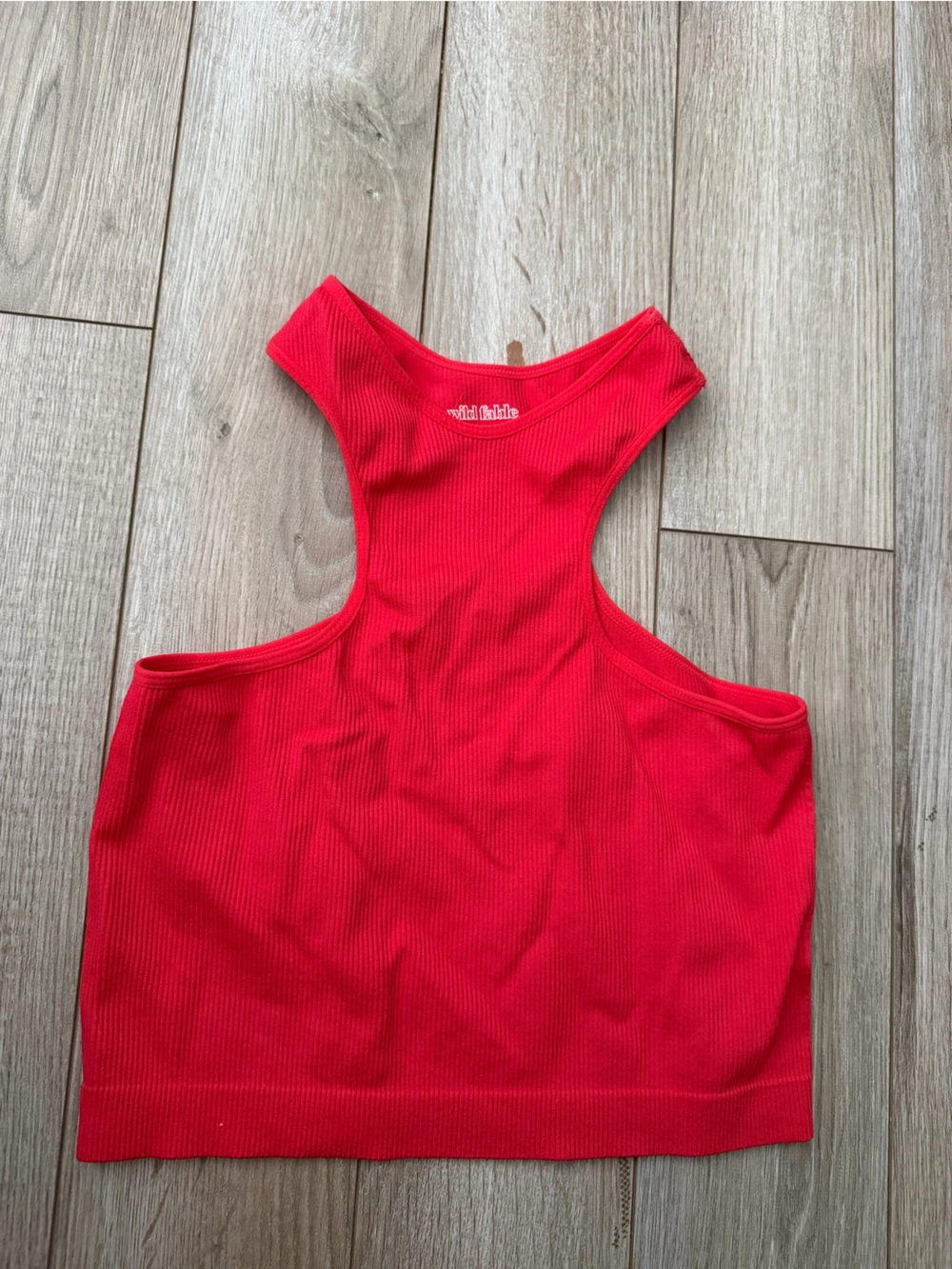 wild fable Red Ribbed Racerback Crop Tank